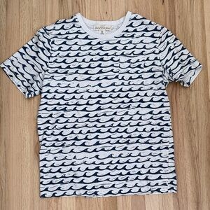 H&M L.O.G.G Short Sleeve Tee with Navy Wave Pattern